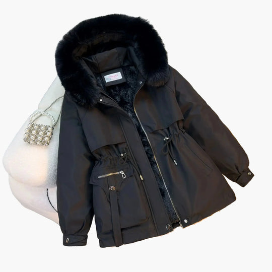 EB | Winterjacke mit Kapuze und Kunstpelzkragen - Modischer Parka für Kalte Tage