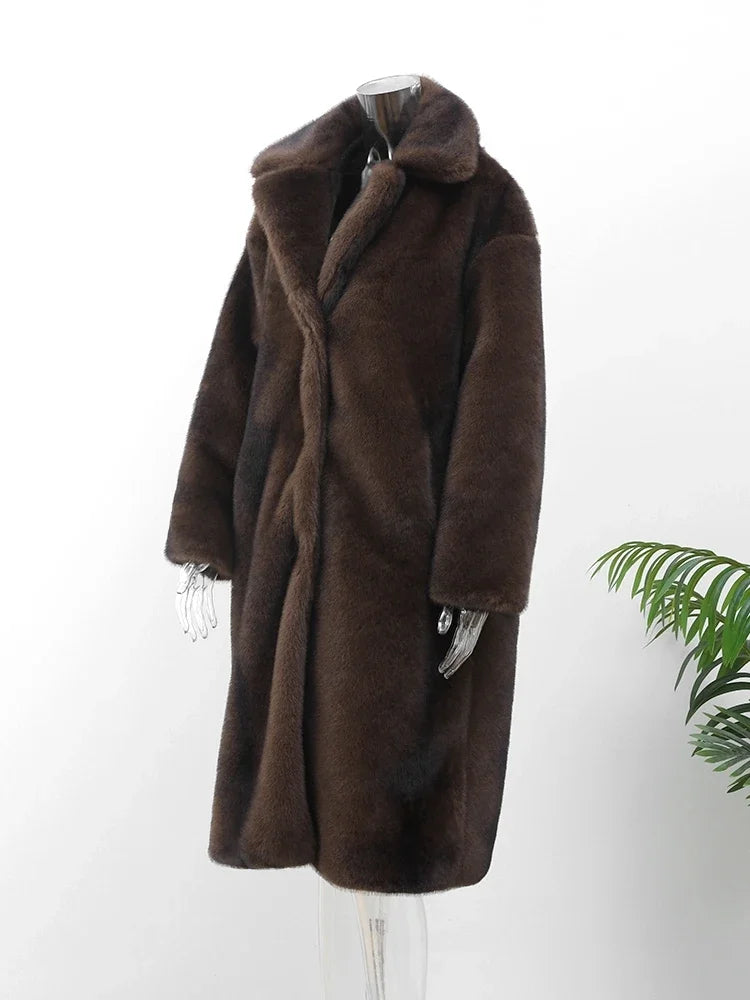 EB | Winter Lange mit Kunstfellfutter für Damen Ideal für Kaltes Wetter