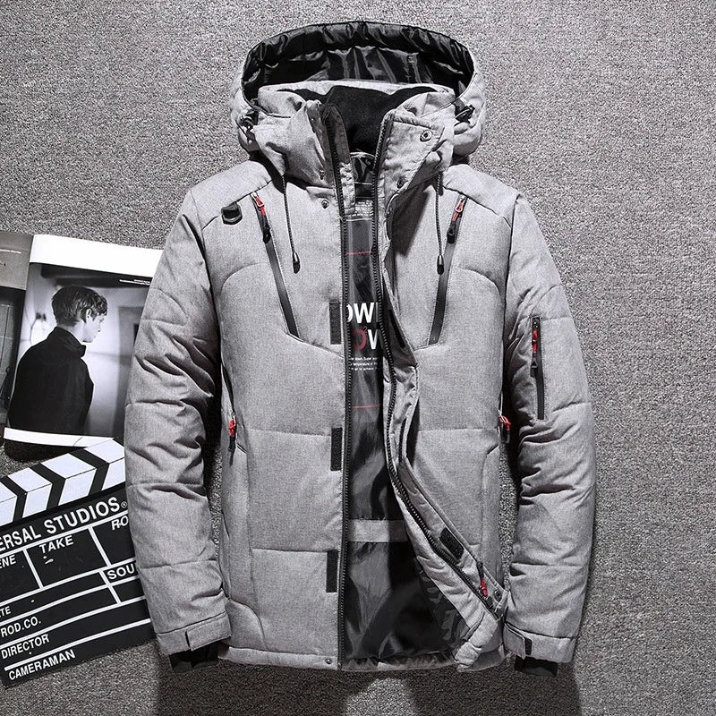 EB | Herren-Winterjacke - Warme, Schlanke Daunenjacke mit Kapuze