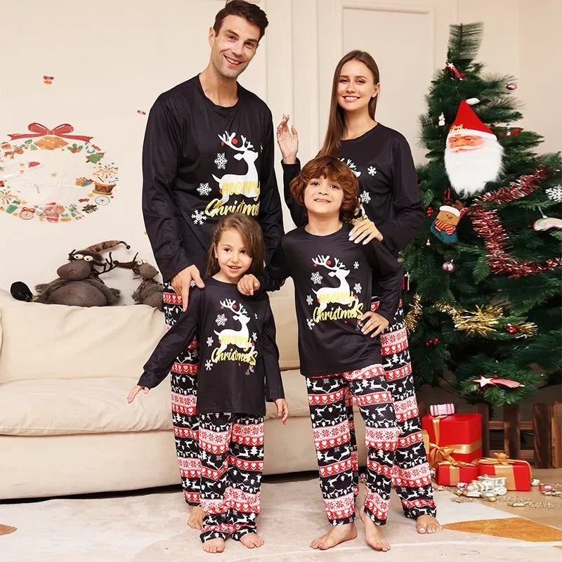 EB | Weihnachts-PJs - Schwarz/Reh