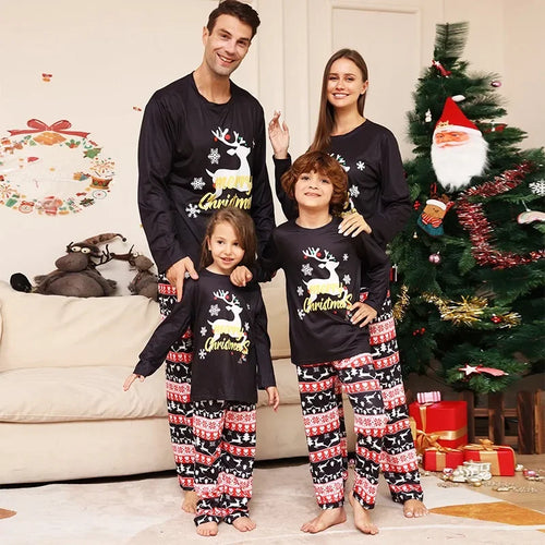 EB | Weihnachts-PJs - Schwarz/Reh