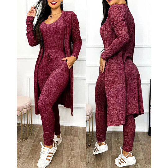 EB | Damen 3 Teiliges Loungewear Satz mit Jacke