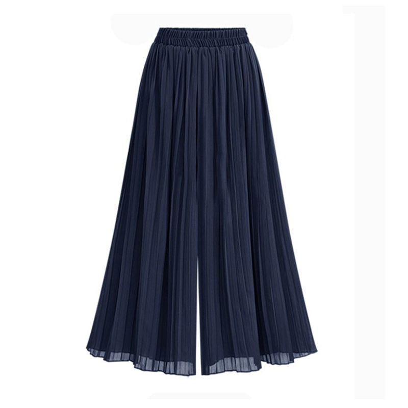 EB - Damenhose mit weitem Bein und Mesh-Detail