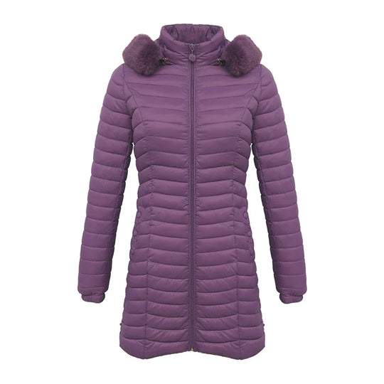 EB | Slim Fit Winter Puffer Jacke mit Pelzkapuze