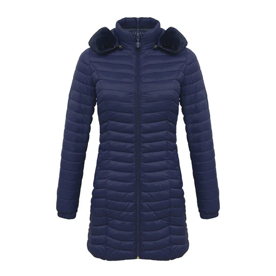 EB | Slim Fit Winter Puffer Jacke mit Pelzkapuze