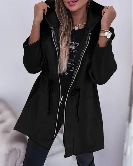 EB | Frühlingsjacke mit Kapuze und plissiertem Bund
