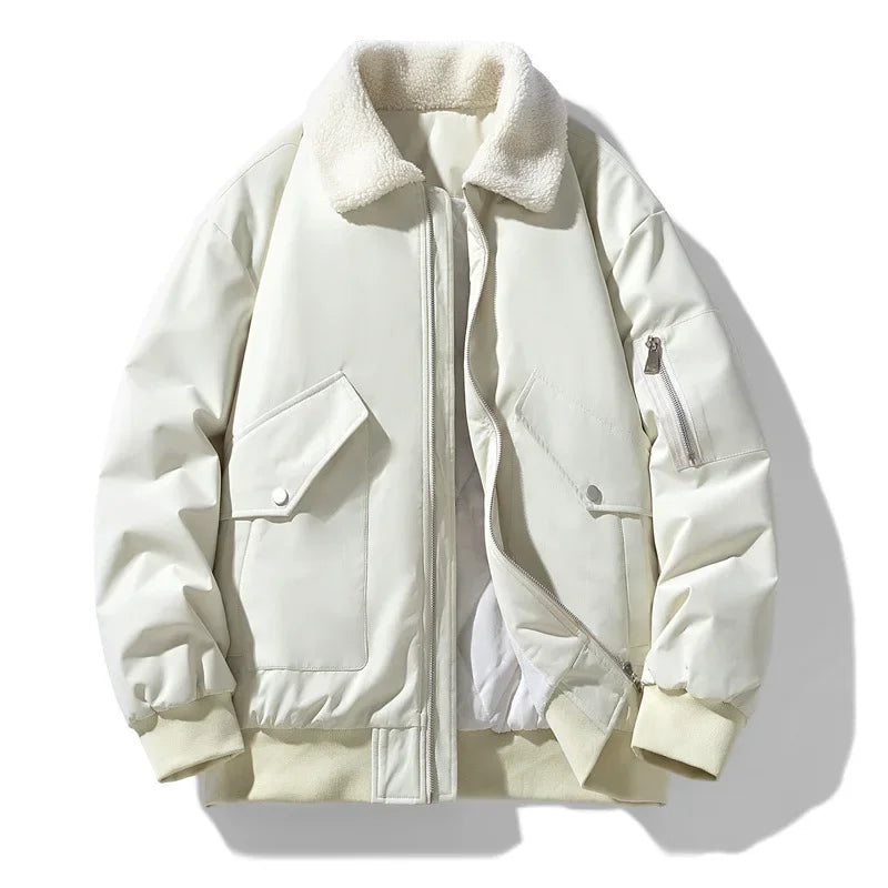 EB | Winter Bomberjacke mit Modischem Lammfellkragen - Lässiger Stil für Kalte Tage