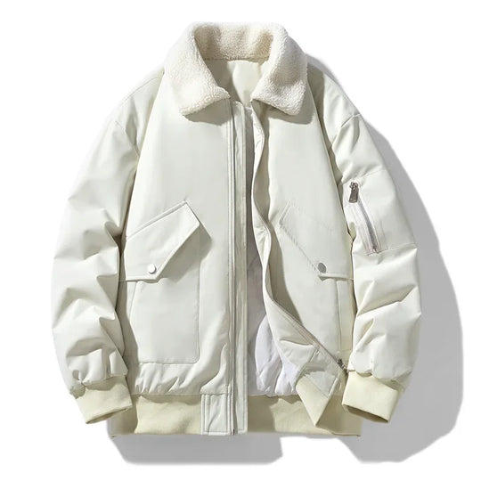 EB | Winter Bomberjacke mit Modischem Lammfellkragen - Lässiger Stil für Kalte Tage