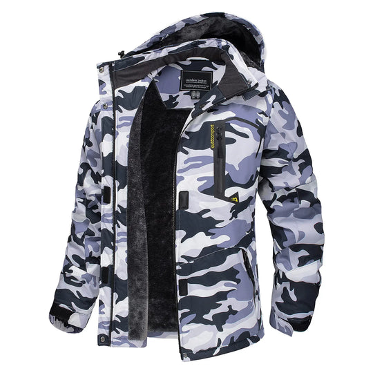 EB | Dicke Kapuzen Camo Skijacke