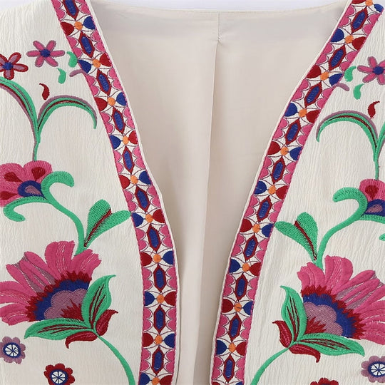 EB | Vintage Blumenbestickte Weste für Damen