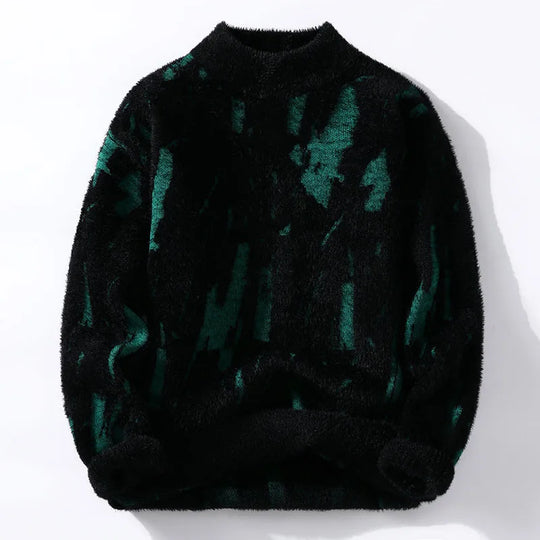 EB | Weiche Strickjacke mit Abstraktem Muster Wollmix Warm und Stilvoll
