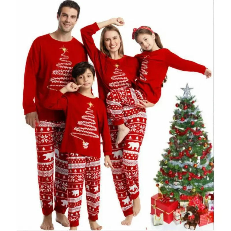 EB | Weihnachtsfamilien passende Schlafanzugset Rot