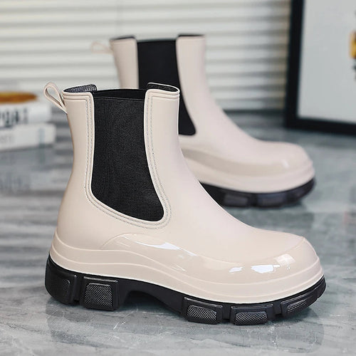 EB | Gummistiefel Wasserdicht Kurz Knöchel Slip on mit Grip Sohle