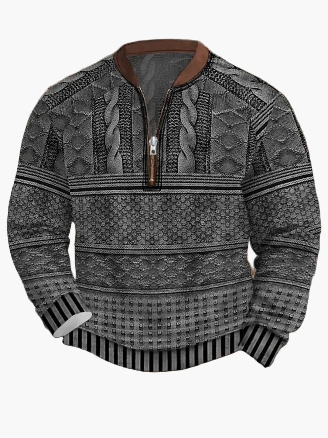 EB | Strickpullover mit Reißverschluss - Moderner Freizeit-Look für Herbst und Frühling