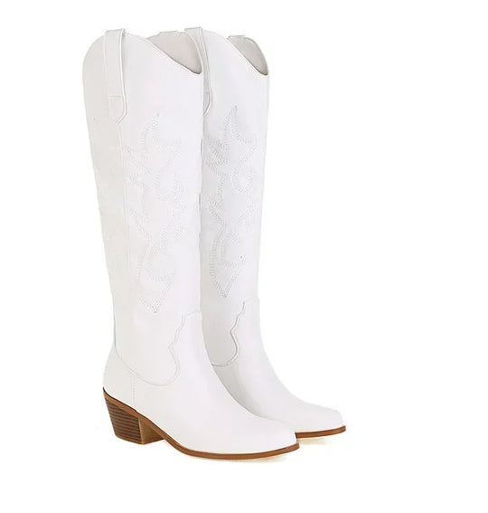 EB | Wildleder Kniehohe Cowboystiefel Frühlingskollektion