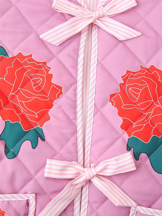 EB | Mantel Rosa Damen mit Patchwork und Schleife