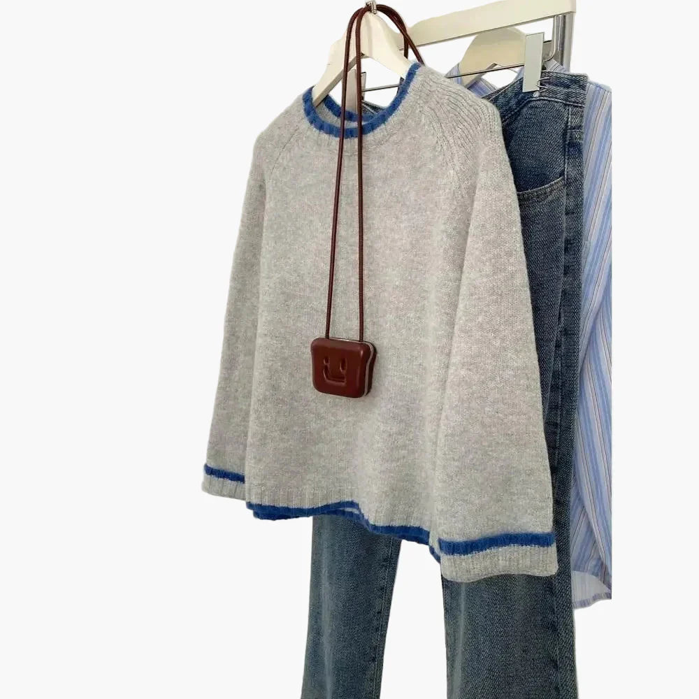 EB | Sweater Im Lässigen Stil für Herbst - Bequemer Freizeitpullover mit Rundhalsausschnitt