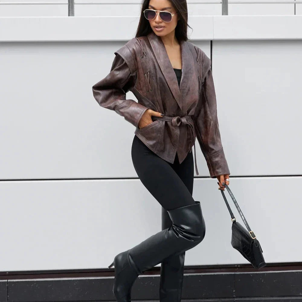 EB | Vintage-Jacke mit V-Ausschnitt für Frauen