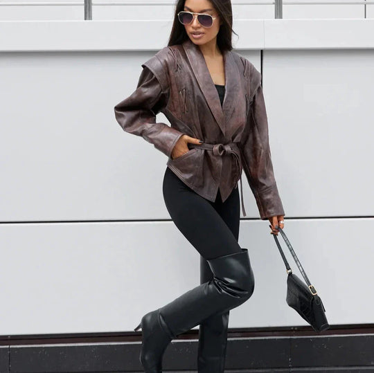 EB | Vintage-Jacke mit V-Ausschnitt für Frauen