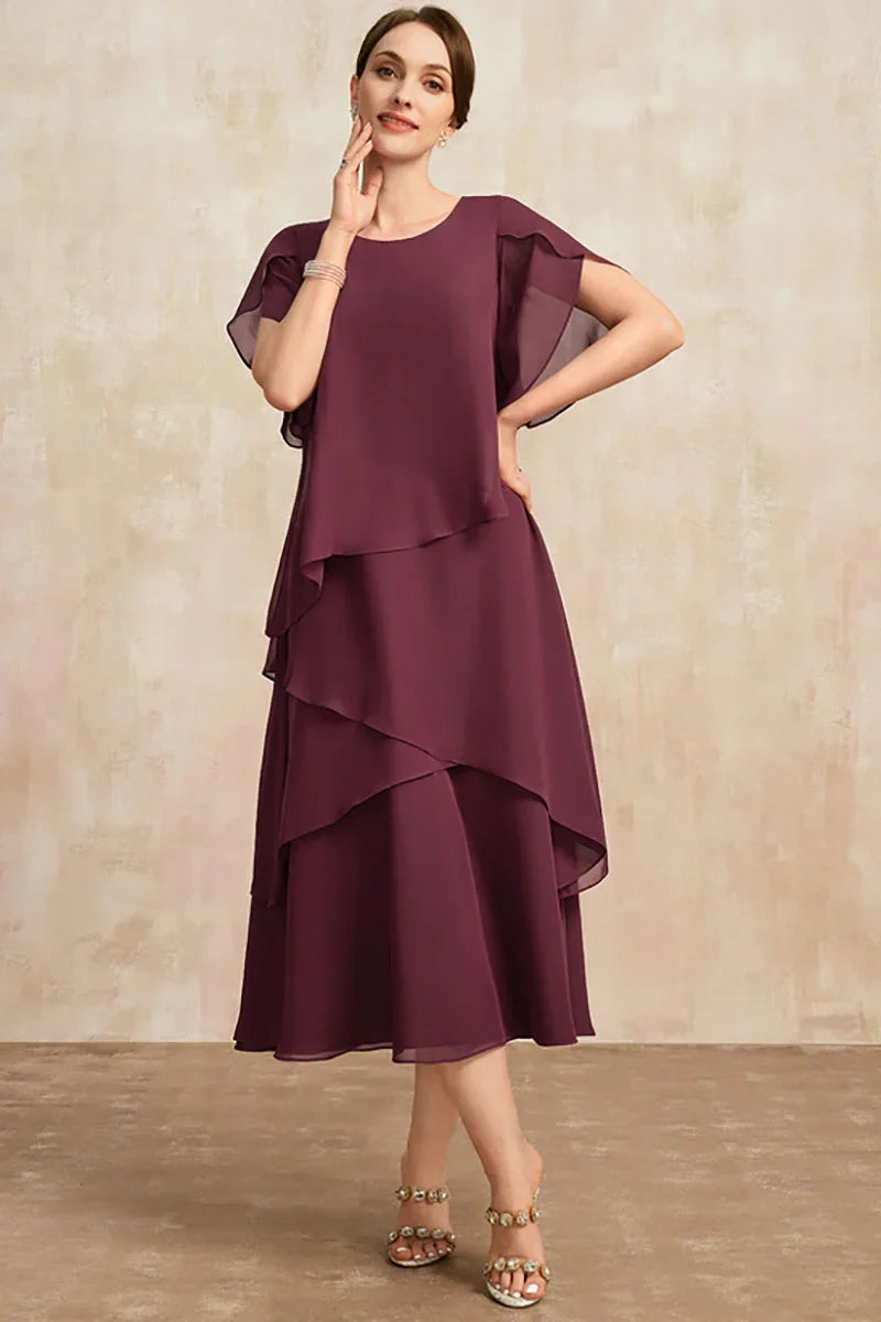 EB | Plus Size Gestuftes Midi Kleid