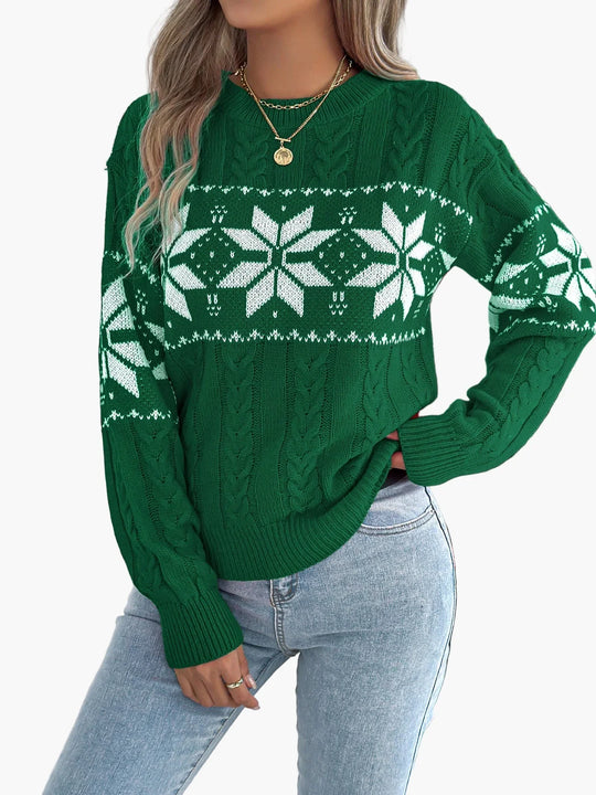 EB | Winterpullover mit Norwegermuster - Gemütlicher Strickpullover für Weihnachten & Alltag