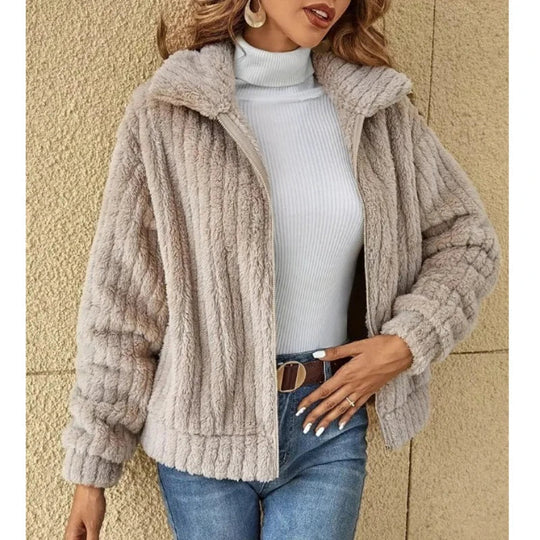 EB | Kurzjacke Plüsch Blau