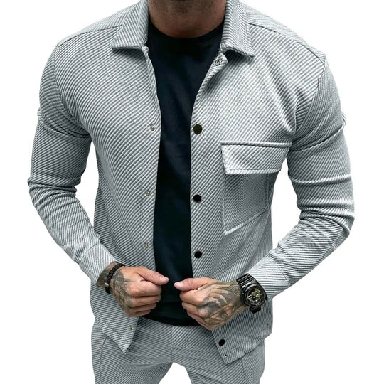EB | Klassische Leichtgewicht Shirtjacke Polyester Moderner Komfort