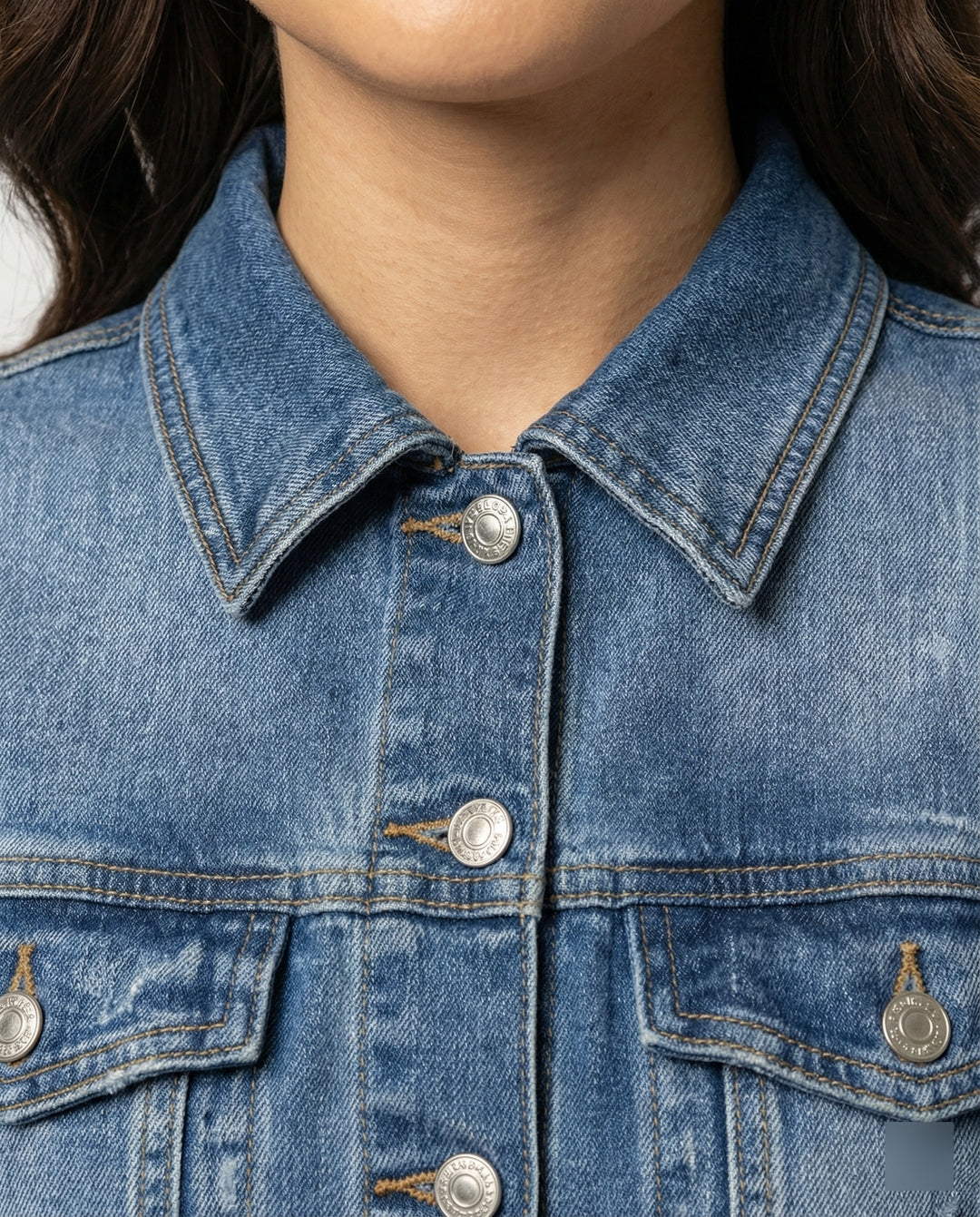 EB | Ulrike Einreihiges Denim-Kleid