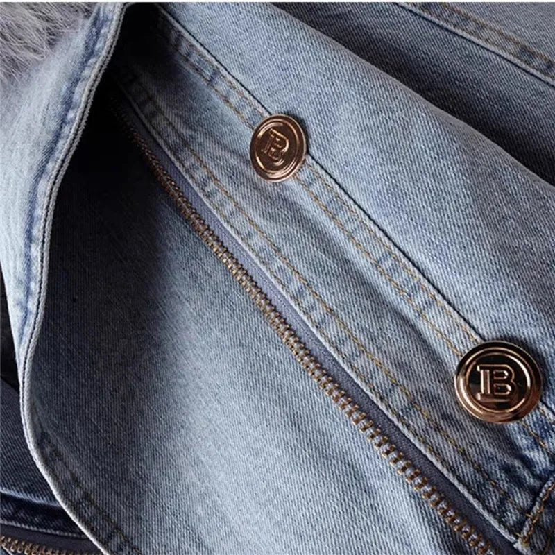 EB | Jeansjacke mit Kunstfellkragen