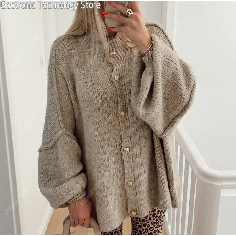 EB | Eleganter Strick-cardigan mit Knöpfen Wolle/acryl Komfortabel und Stilvoll