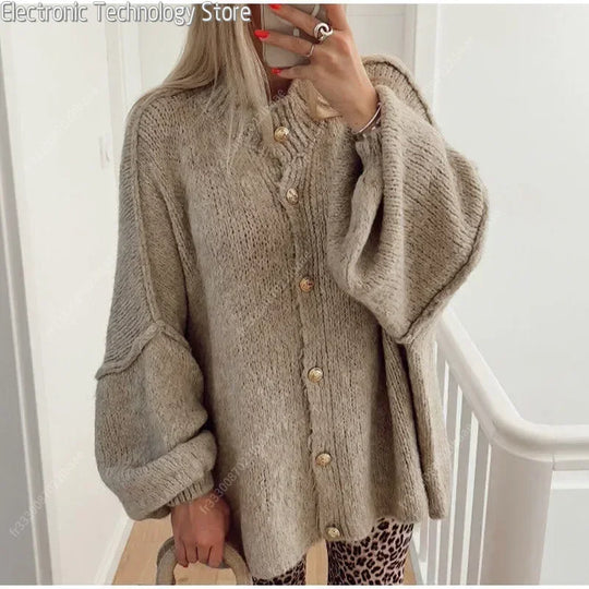 EB | Eleganter Strick-cardigan mit Knöpfen Wolle/acryl Komfortabel und Stilvoll
