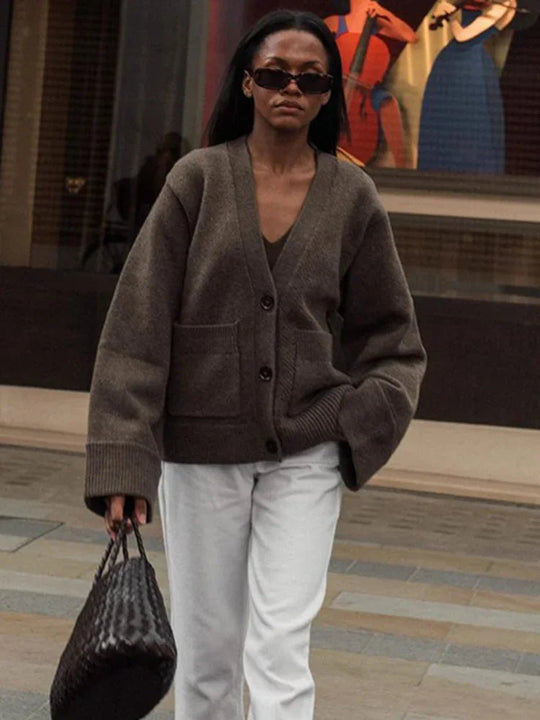EB | Eleganter V-Ausschnitt Cardigan