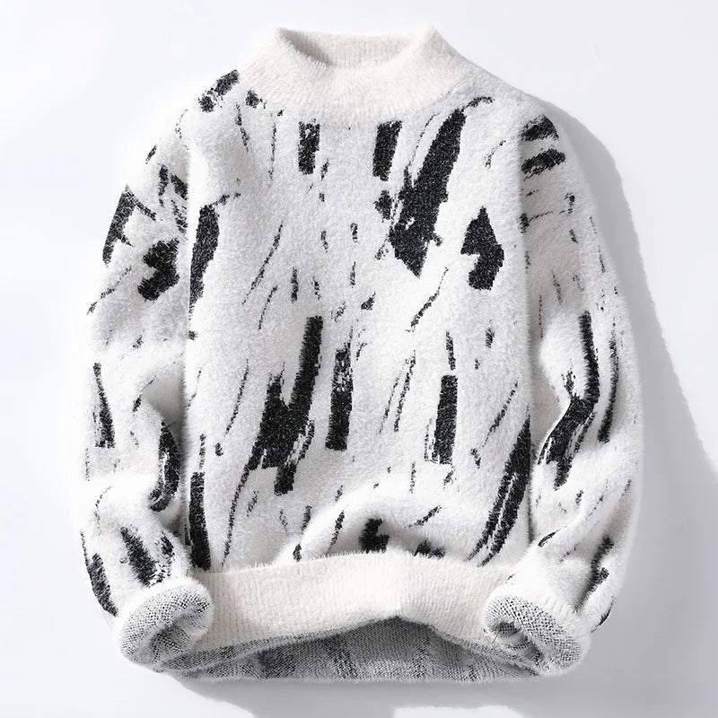 EB | Abstrakte Strickjacke Weich und Trendy Perfekt für Den Alltagsgebrauch