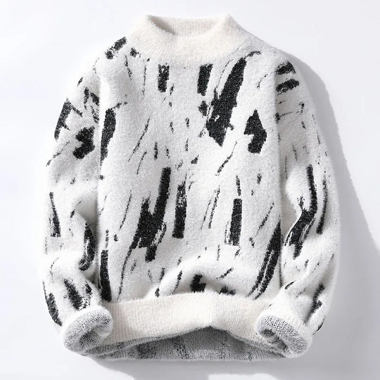 EB | Abstrakte Strickjacke Weich und Trendy Perfekt für Den Alltagsgebrauch