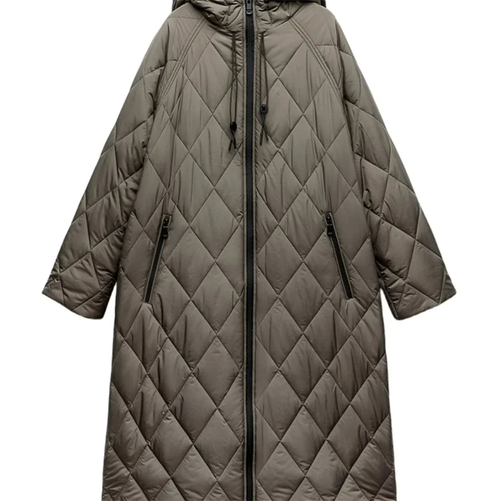 EB | Lässige Knielange Jacke mit Reißverschlussdetail