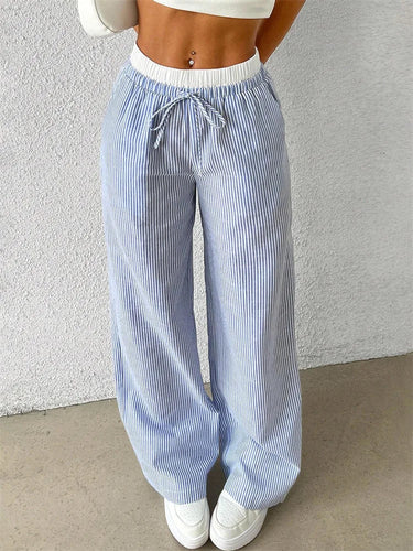 EB | Gestreifte Hose mit Weitem Bein