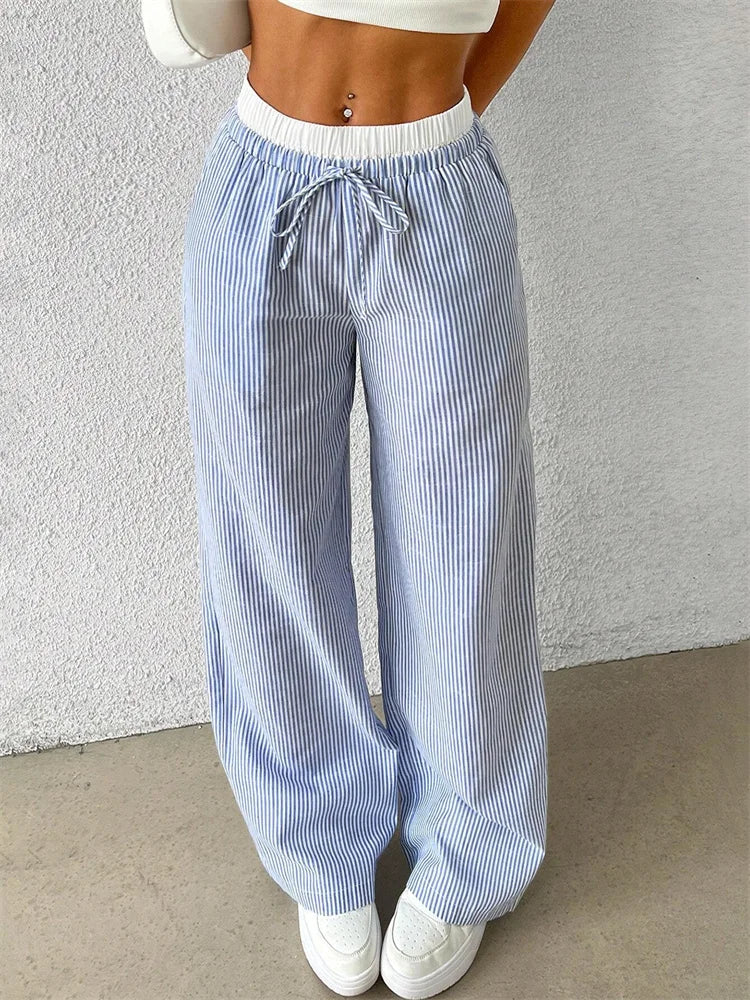 EB | Gestreifte Hose mit Weitem Bein