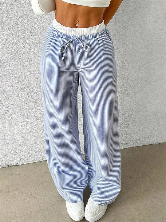 EB | Gestreifte Hose mit Weitem Bein
