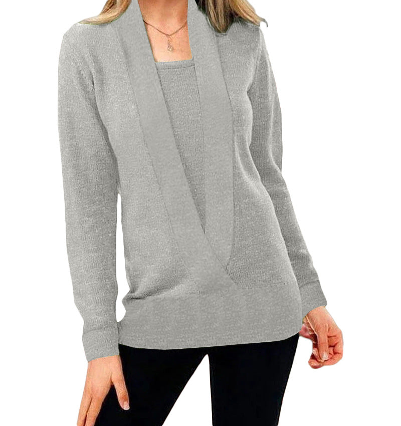 EB | Eleganter Strickpullover mit tiefem Ausschnitt