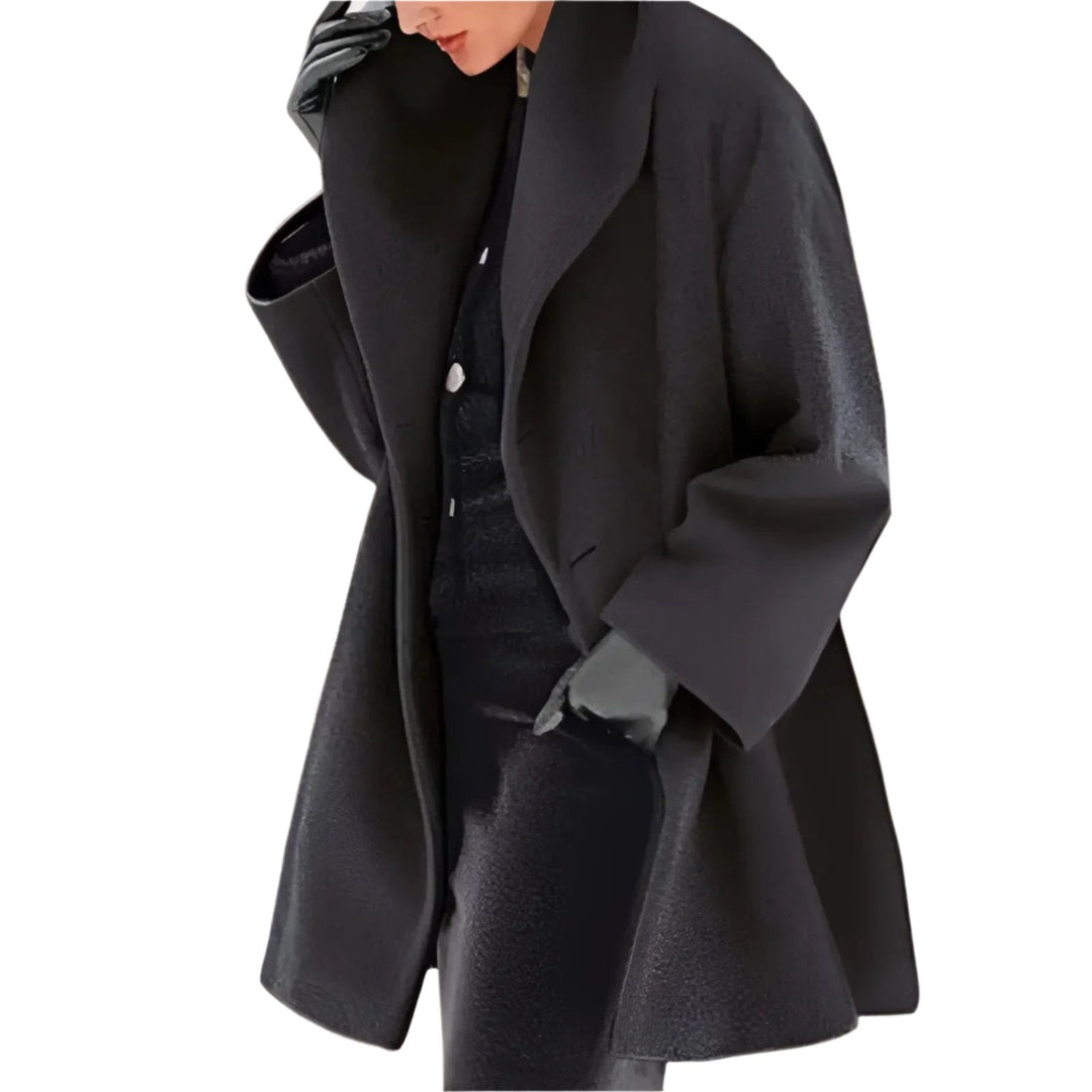 EB | Eleganter warmer langer Wintermantel mit Knopfverschluss ideal für Herbst/Winter