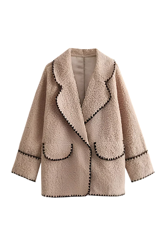 EB | Croppte Plüschjacke Imitiertes Fell Komfortabel und Trendy