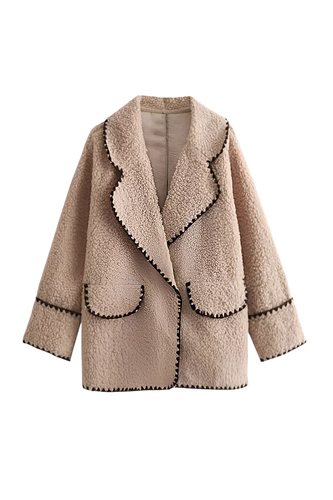 EB | Croppte Plüschjacke Imitiertes Fell Komfortabel und Trendy