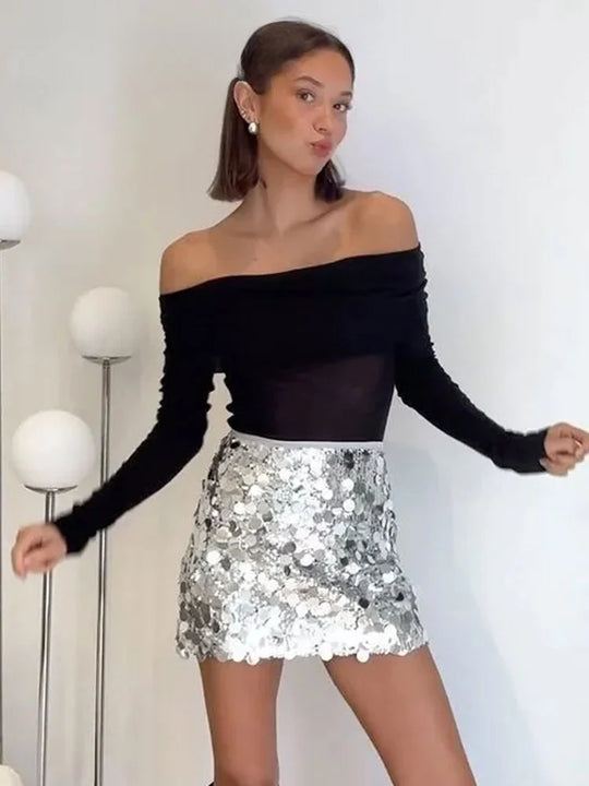EB | Sexy Pailletten-Minirock für Partys