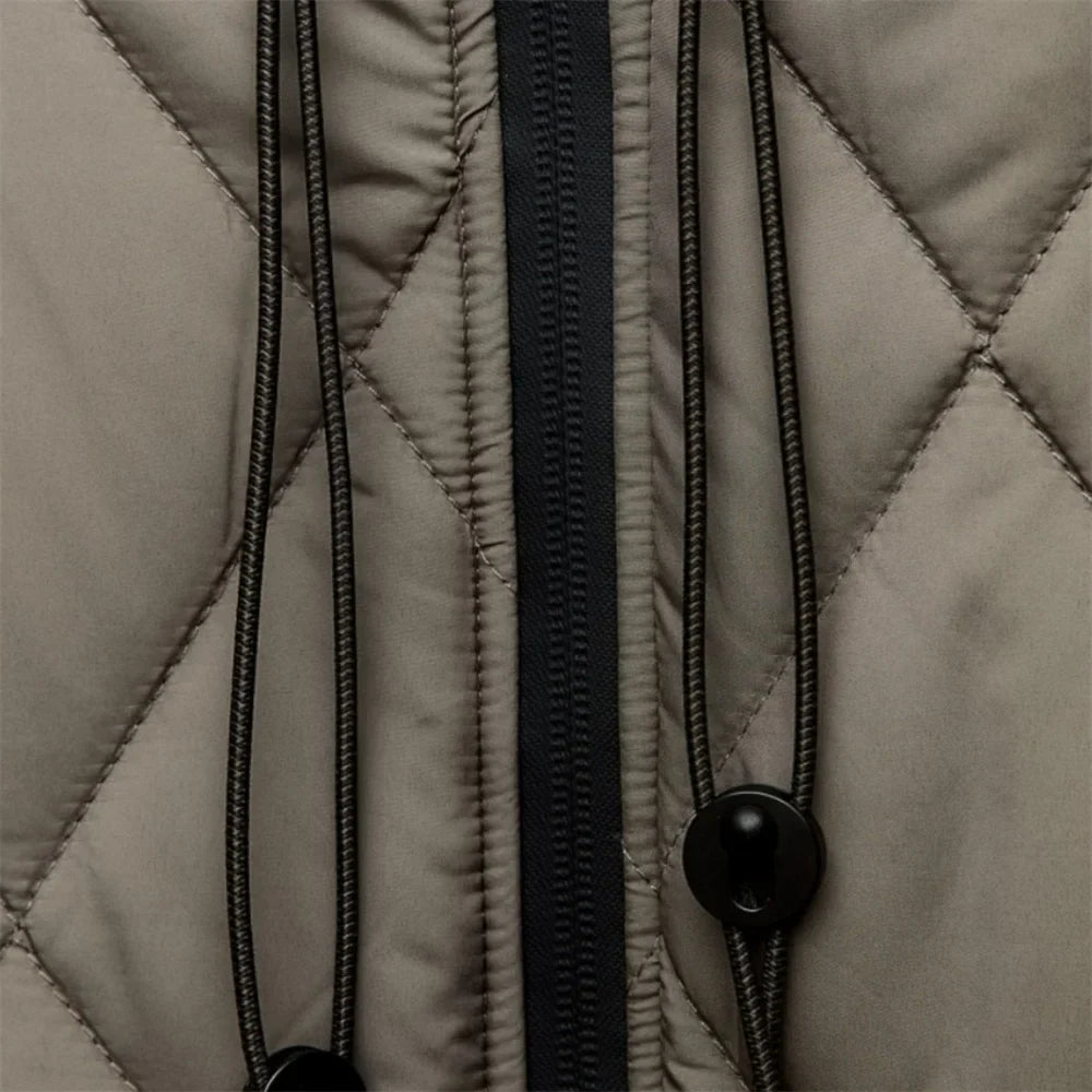 EB | Lässige Knielange Jacke mit Reißverschlussdetail