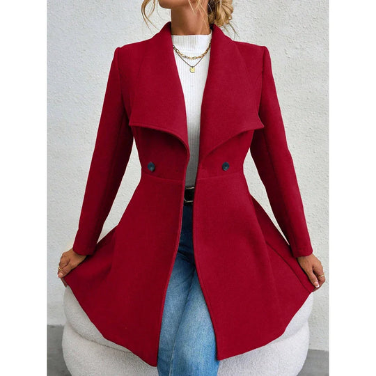EB | Elegante Wollmantel mit Taillenschnitt Weicher Wollmix Klassisch und Sofistiziert