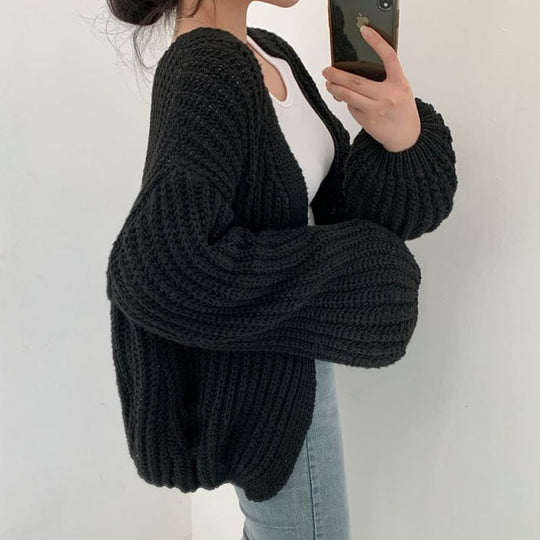 EB | Übergröße Strickjacke Aus Dickem Material