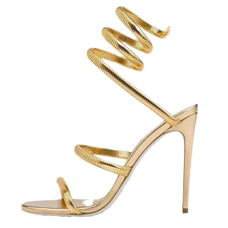 EB | Eilyken Sommer Straßenstil Knöchelriemen Offene Zehe Schmale Riemen Damen Sandalen Dünne Hohe Absätze Stripper Sexy Bankett Schuhe