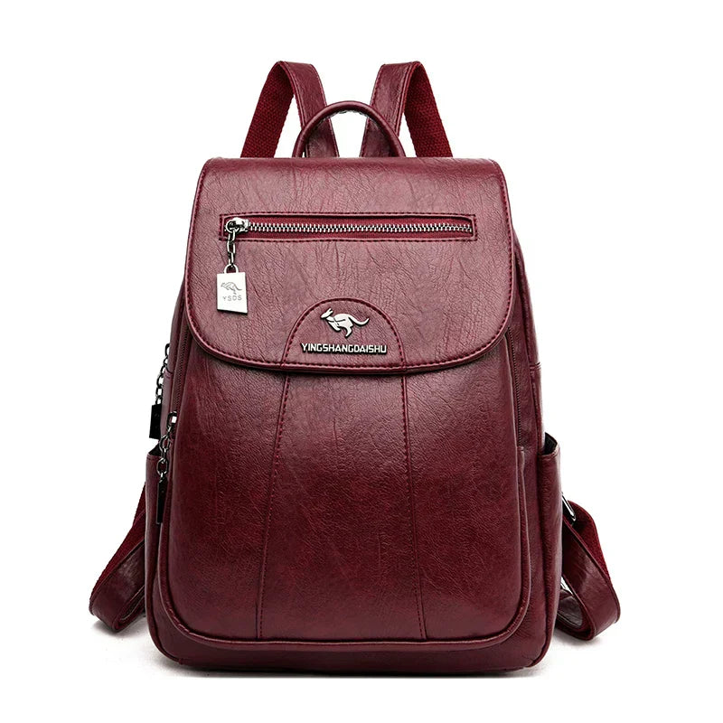 EB | Großer Leder Rucksack mit Diebstahlschutz für Damen