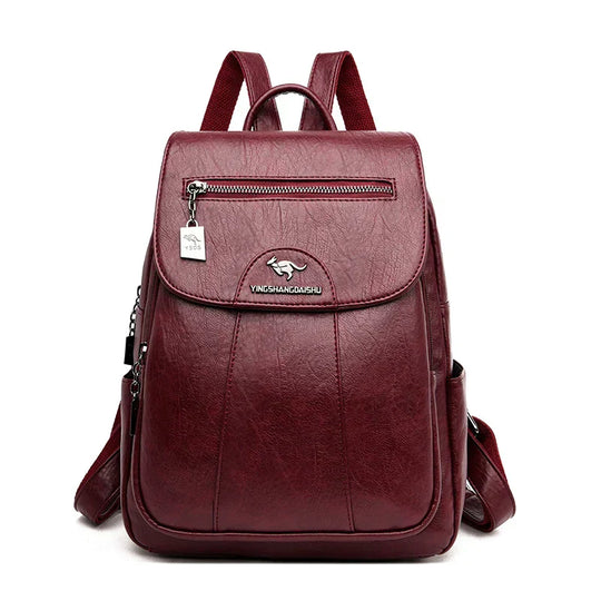 EB | Großer Leder Rucksack mit Diebstahlschutz für Damen