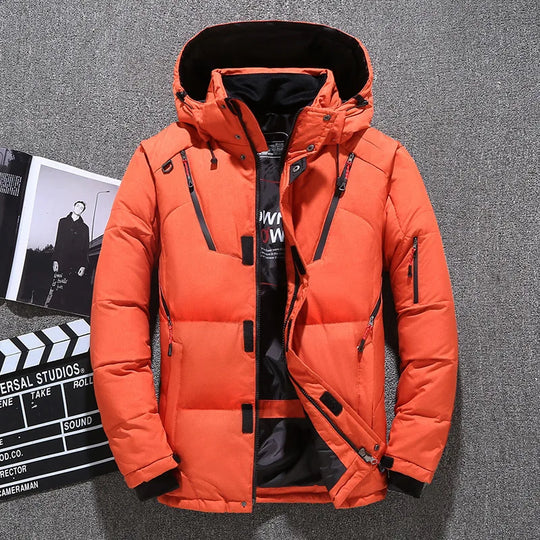 EB | Herren-Winterjacke - Warme, Schlanke Daunenjacke mit Kapuze